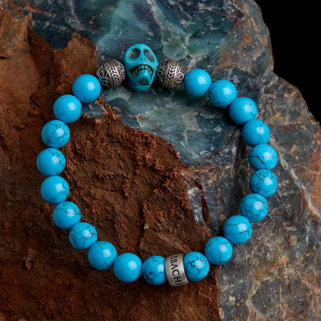 Skull Beads Bracelet // Blue (XS)