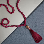 Skull Beads Necklace // Purple + Red (L)