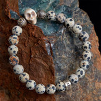 Skull Beads Bracelet V1 // Black + White (XS)