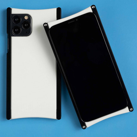 Europa Case // Black Anodized Aluminum + White G10 (iPhone 11 Pro)