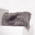 Icelandic Sheepskin Pillow Cover // Dyed Silver (Square)