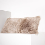 Shorn Icelandic Sheepskin Pillow Cover // Dyed Taupe (Square)