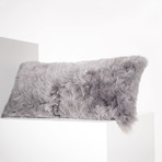 Shorn Icelandic Sheepskin Pillow Cover // Dyed Silver (Square)