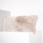 Shorn Icelandic Sheepskin Pillow Cover // Dyed Linen (Square)