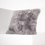 Shorn Icelandic Sheepskin Pillow Cover // Dyed Silver (Square)