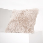 Shorn Icelandic Sheepskin Pillow Cover // Dyed Linen (Square)