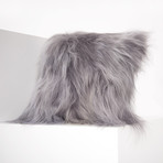 Icelandic Sheepskin Pillow Cover // Dyed Silver (Square)