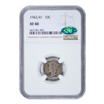 1942/41 Overdate Mercury Dime NGC & CAC Certified XF40