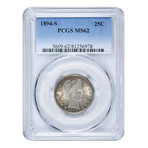 1894-S Barber Quarter PCGS Certified MS62