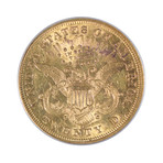 1875-S Liberty Head $20 Gold Piece PCGS Certified AU53