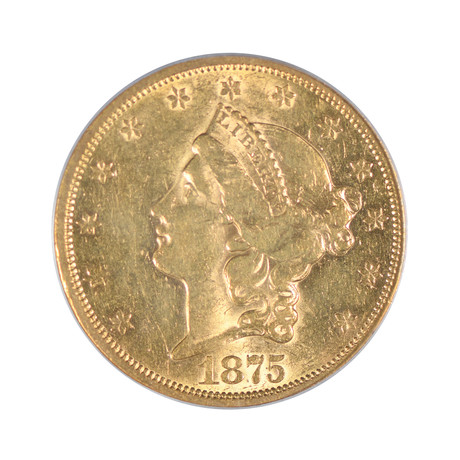 1875-S Liberty Head $20 Gold Piece PCGS Certified AU53