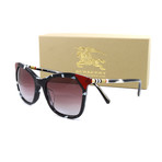 Burberry // Women's BE4263F Sunglasses // Black Tortoise + White + Red