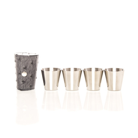 The Mini Shot Cups // Set of 4 (Grey Ostrich)