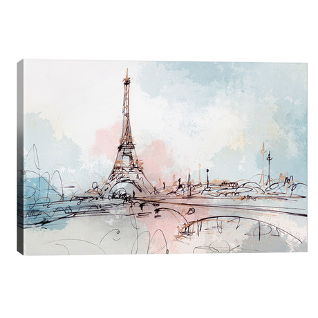 Blushing Paris  // Isabelle Z (40"W x 26"H x 1.5"D)