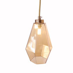 Perry Kitchen Pendant Light (Bronze // Amber Glass)