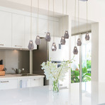 Perry Kitchen Pendant Light (Bronze // Amber Glass)