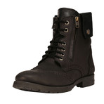 Jerry // Leather Combat Brogue Boots // Black (US: 7)