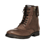 Jerry // Leather Combat Brogue Boots // Brown (US: 10.5)