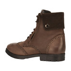 Jerry // Leather Combat Brogue Boots // Brown (US: 8.5)