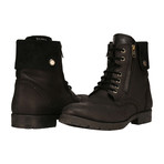 Jerry // Leather Combat Brogue Boots // Black (US: 7)