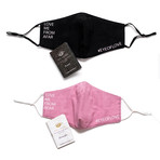 Love Me From Afar 2-Pack Face Covering + 2-Pack Perfume Sample // Black + Pink