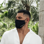 Love Me From Afar 2-Pack Face Covering + 2-Pack Perfume Sample // Black + Pink