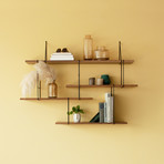 Link Shelf // American Walnut + Black (Set 2)