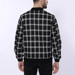 Window Pane Print Slim Fit Bomber Jacket // Black (Euro: 48)