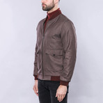 Slim Fit Utility Bomber Jacket // Maroon (Euro: 44)