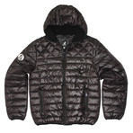 Sherpa Lined Hooded Puffy Quilted Jacket // Black (2XL)