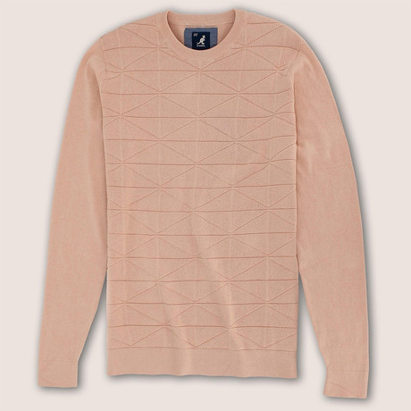 12 Gauge Cotton Diamond Pattern Sweater // Balmy Pink (S)