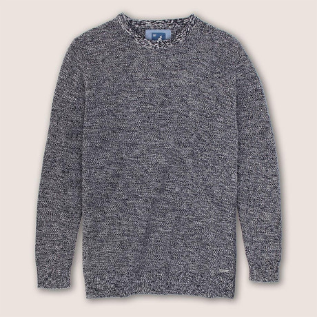 12 Gauge Cotton Two-Tone Sweater // Navy (S)