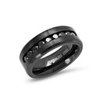 Simulated Diamond Band Ring // Black (Size 9)
