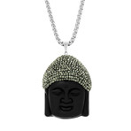 Buddha Head Pendant // Black + Metallic