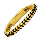 Woven Bauble Layer Box Chain Bracelet // Yellow + Black