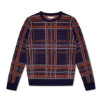 Austen Plaid Sweater // Navy (S)