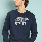 Bear And Foxes Sweatshirt // Navy (Small)