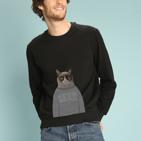 Grumpy Cat Sweatshirt // Black (Small)