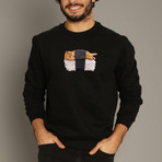 Sushi Cat Sweatshirt // Black (Small)