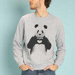Love Panda Sweatshirt // Gray (Small)
