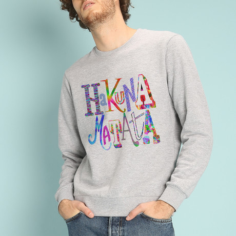 Hakuna Matata Color Sweatshirt // Gray (Small)
