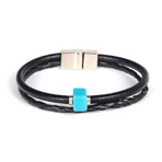 Turq Leather Bracelet // Turquoise