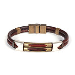 Tribal Leather Cuff Bracelet // Gold