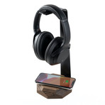 Headphone Stand + Charger // Dark Brown