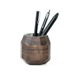 Geometric Pen Pot // Dark Brown