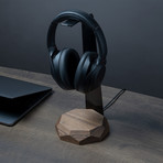 Headphone Stand + Charger // Dark Brown