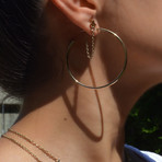 Star + Chain Stud Earrings (White)