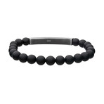 Steel + Agate Bracelet // Black