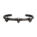 Skull Bangle // Antique Silver