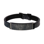 Carbon Fiber + Leather Bracelet // Black